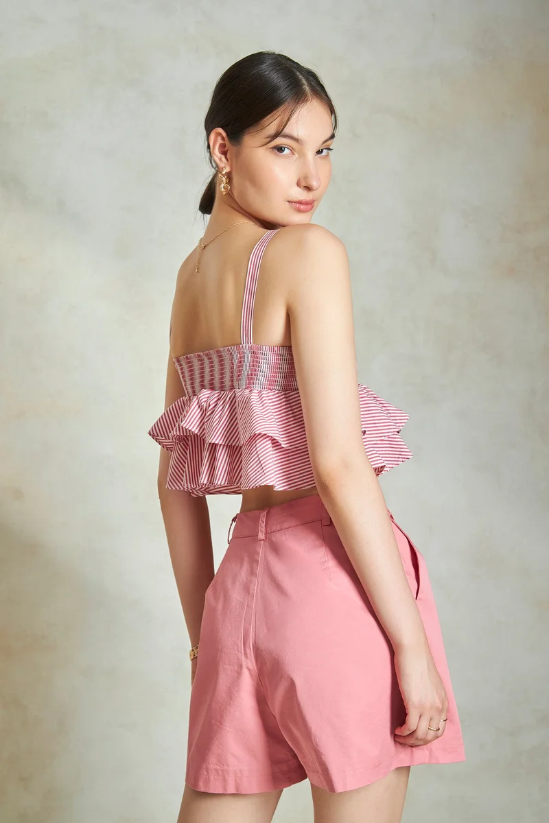 فيرجيو Cotton Tops Daywear With Frills for Women