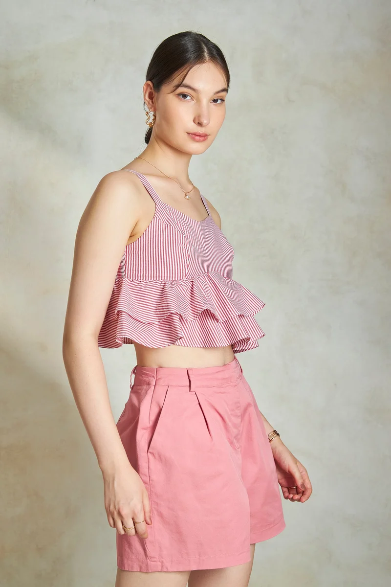 فيرجيو Cotton Tops Daywear With Frills for Women