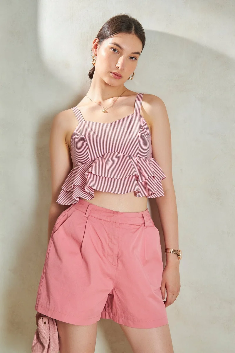 فيرجيو بلوزات قطنية نهارية بكشكشة للنساء