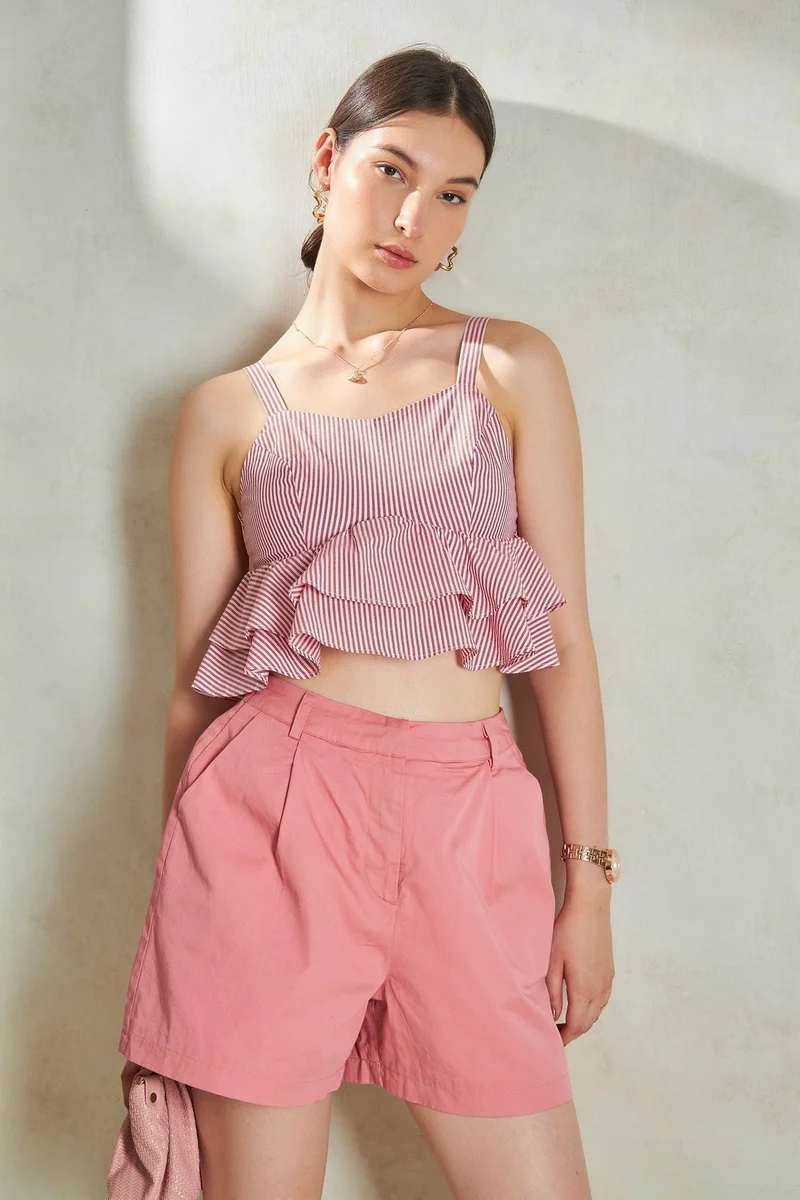 Virgio Cotton Tops Daywear With Frills for Women