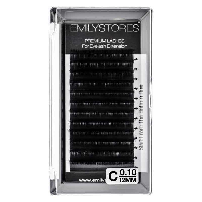EMILYSTORES Eyelash Extensions 010mm Thickness C Curl Length 12mm Individual Volume NaturalLooking eyelashes Single Size For Lash Extension 010C12mm