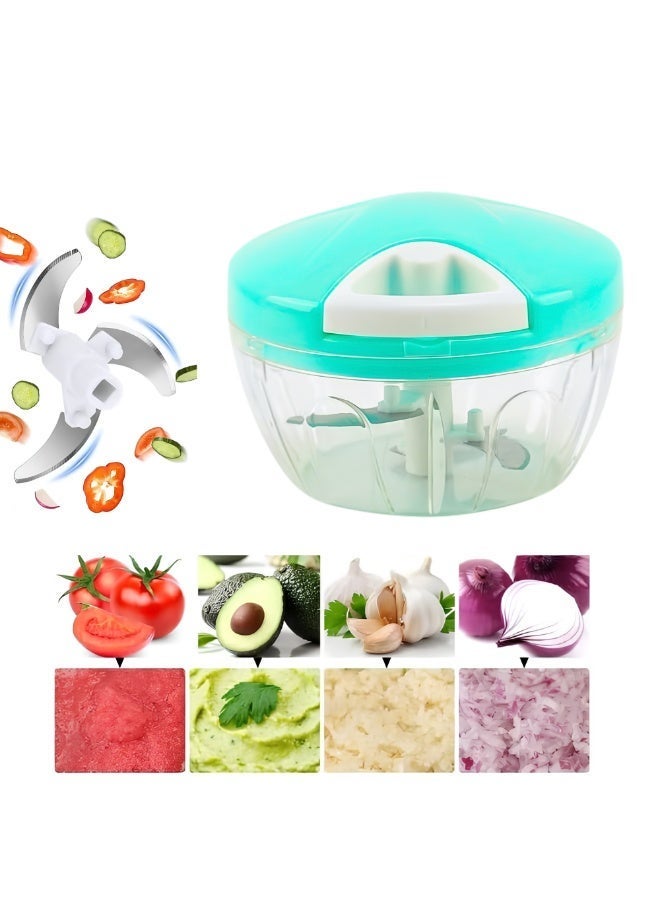 VIO Manual Handheld Food Chopper Powerful Speedy Quick Shredder Mincer Chopper for Vegetables Nuts Fruits Meat Handy Chopper Manual Food Chopper With Blades Hand Powered Onion Chopper Vegetable Cutter Pull Chopper For Kitchen Prep - Image 1