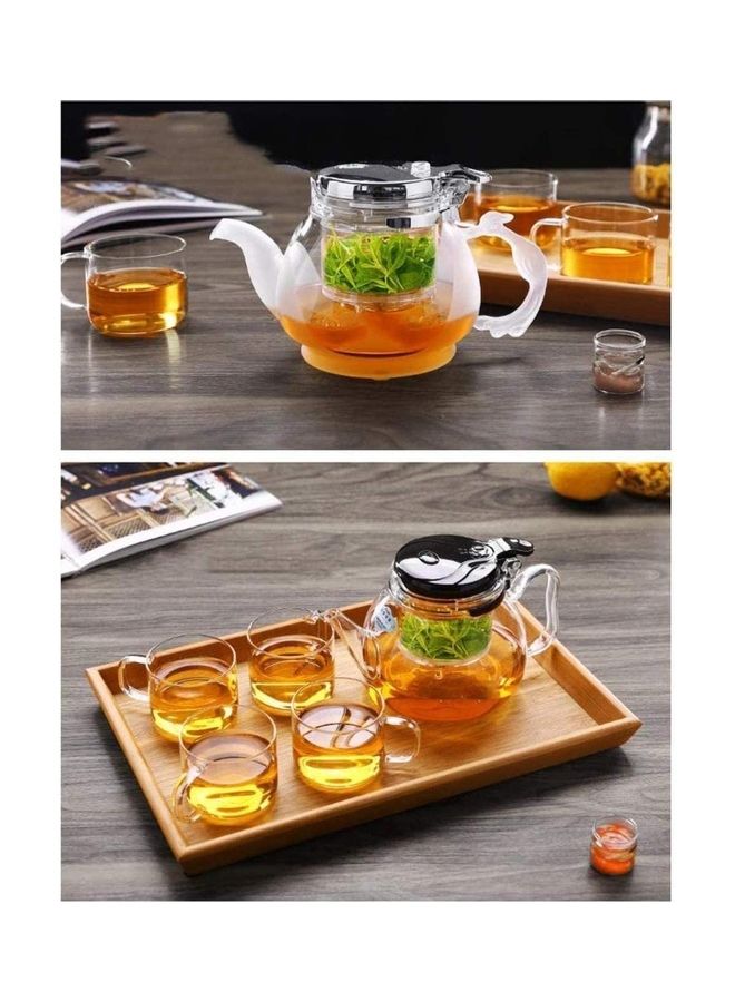 NIBEMINENT Heat Resistant Glass Teapot Set Clear 500ml - Image 2