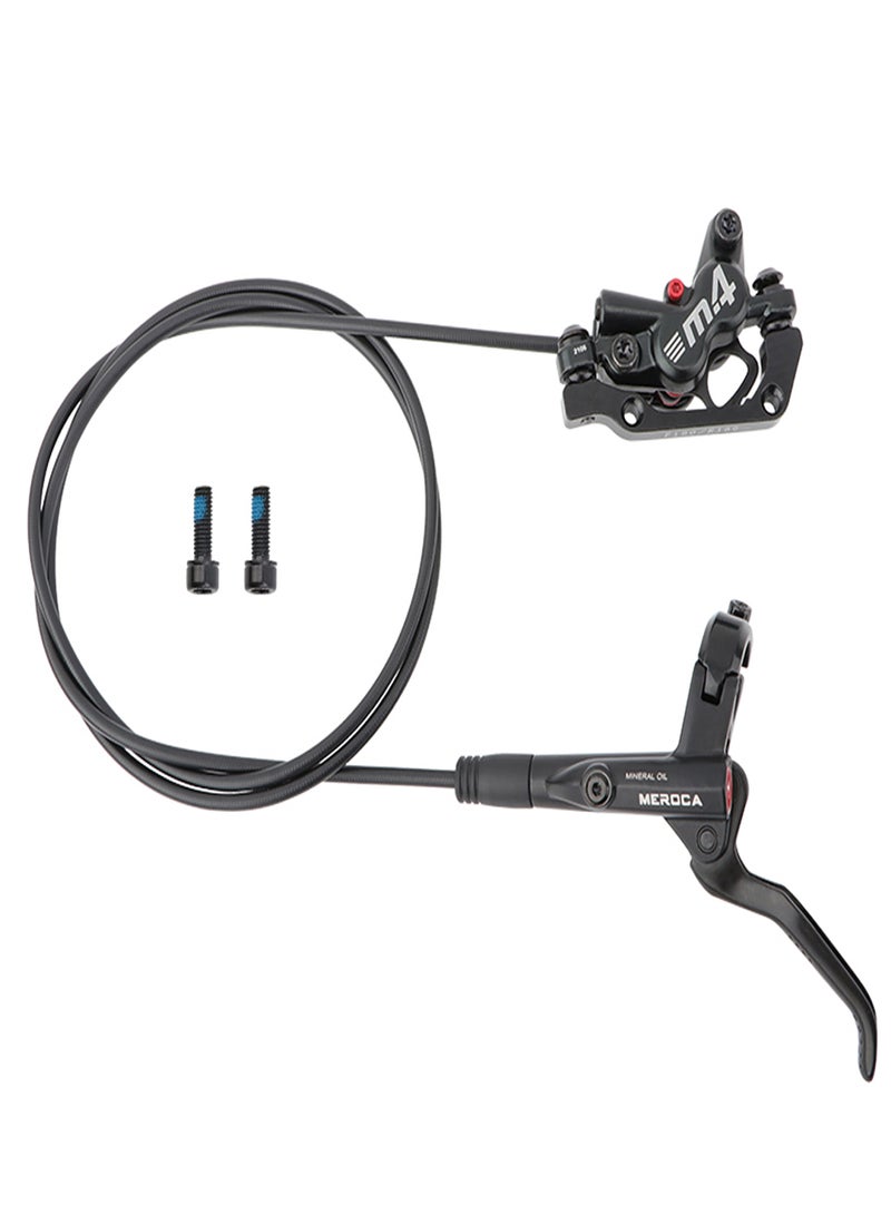 MEROCA MTB Hydraulic Disc Brake Rear Caliper with Hydraulic 4 Pistons and Two-way Brake System 22.2mm Mountain Bike Cycling Left Brake Lever Kit - Image 1