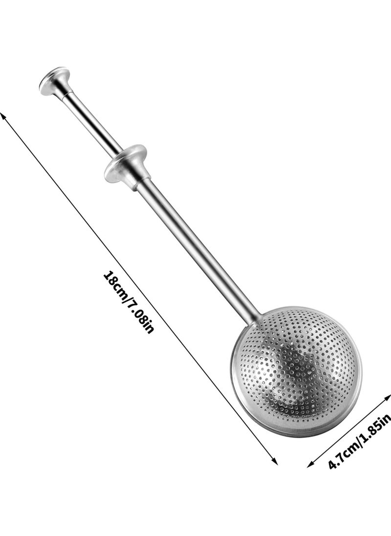 Ball Shaped Tea Infuser Stainless Steel Tea Strainer Push Style Tea Infuser Strainer Tea Infuser Tool