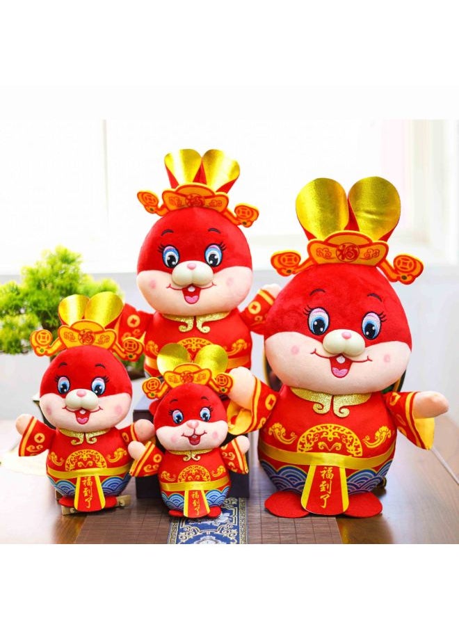 Adorable 2025 Rabbit Year Plush Toy Collectible Doll Year Gift Soft Crystal Ultra-Cute Small Rabbit Mascot Toy For All Ages-Specifications:Blessed.-Color:25cm  - Image 1