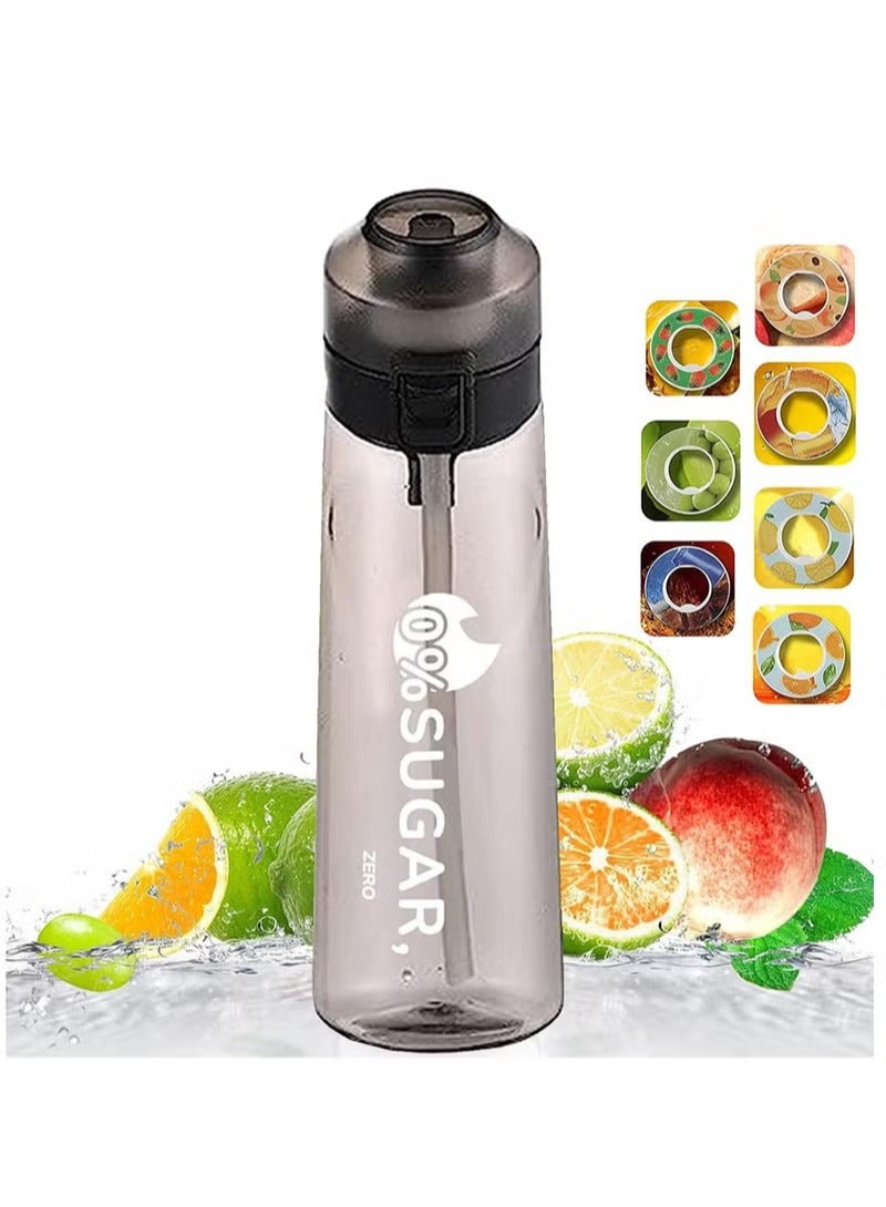 MIXDE Sports Air Water Bottle, BPA-Free Starter Set Drinking Bottles with 5 Flavour Pods Scented for Flavouring, 0 Sugar, 0 Calorie  - Image 1