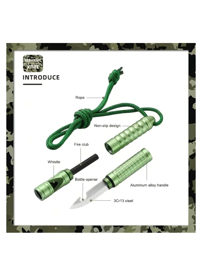 Excefore 4-in-1 Fire Starter Survival Tool with Whistle, Flint and Steel, Pocket Knife, and Bottle Opener - All-Weather Magnesium Ferro Rod for Camping and Hiking - Image 2