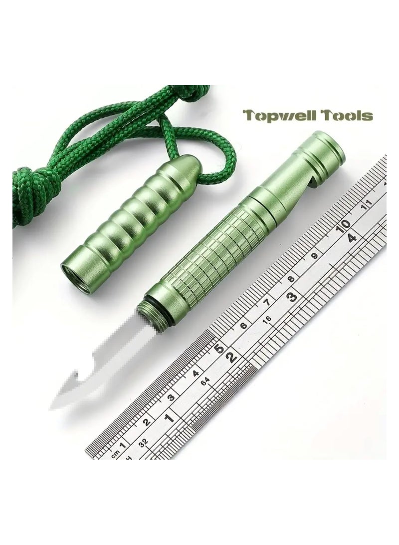 Excefore 4-in-1 Fire Starter Survival Tool with Whistle, Flint and Steel, Pocket Knife, and Bottle Opener - All-Weather Magnesium Ferro Rod for Camping and Hiking - Image 3