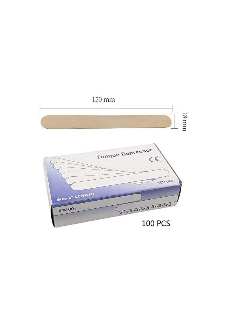 Waxing Spatulas & Wax Strips Kit 100pcs Large Thick Wax Sticks & 100 Wax Strips for Hair Removal of Face Body Eyebrow - Image 3