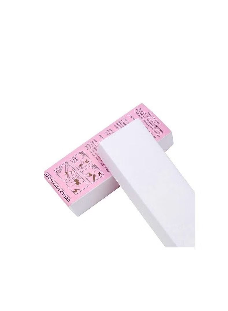 Waxing Spatulas & Wax Strips Kit 100pcs Large Thick Wax Sticks & 100 Wax Strips for Hair Removal of Face Body Eyebrow - Image 5