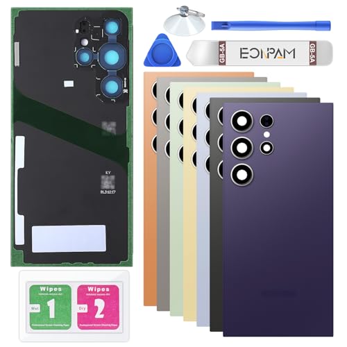 Eonpam Back Glass Replacement for Samsung Galaxy S24 Ultra SM-S928 Back Cover Rear Housing with Camera Lens + Repair Tool Kit Genuine Rear Glass (Purple) - Image 1
