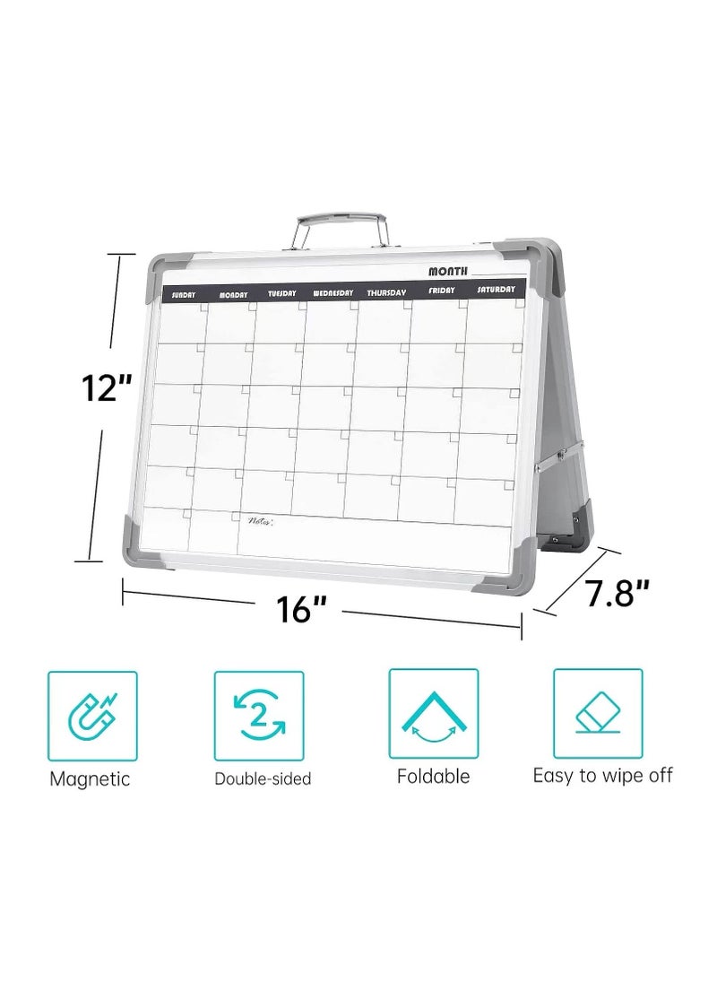 SYOSI, Magnetic Dry Erase Whiteboard, Small Double Sided Magnetic Whiteboard, Desktop Vertical Portable Folding White Board for Kids Writing, School Office Teaching Bulletin Board - Image 5