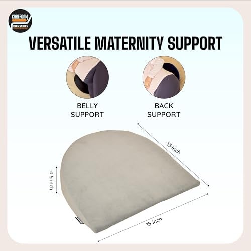 CareFoam Memory Foam Pregnancy Wedge Pillow – Maternity Support Pillow for Belly & Back | Soft Support for Baby Bump | Comfortable Sleeping Aid for Pregnant Women | Grey - Image 2