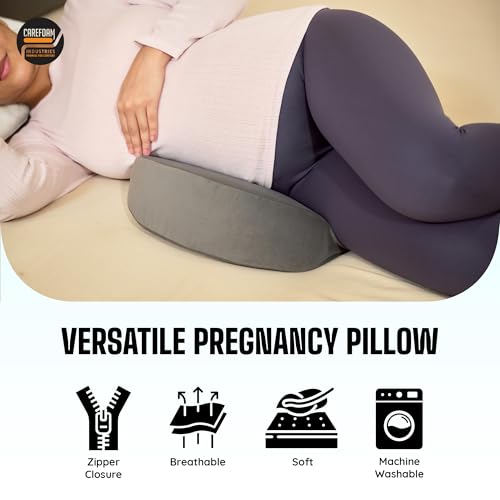 CareFoam Memory Foam Pregnancy Wedge Pillow – Maternity Support Pillow for Belly & Back | Soft Support for Baby Bump | Comfortable Sleeping Aid for Pregnant Women | Grey - Image 5