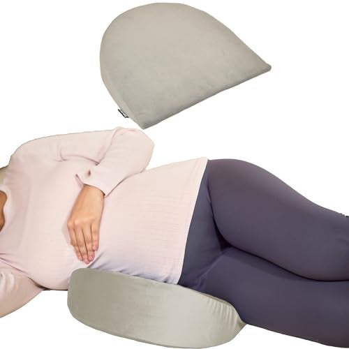CareFoam Memory Foam Pregnancy Wedge Pillow – Maternity Support Pillow for Belly & Back | Soft Support for Baby Bump | Comfortable Sleeping Aid for Pregnant Women | Grey - Image 1