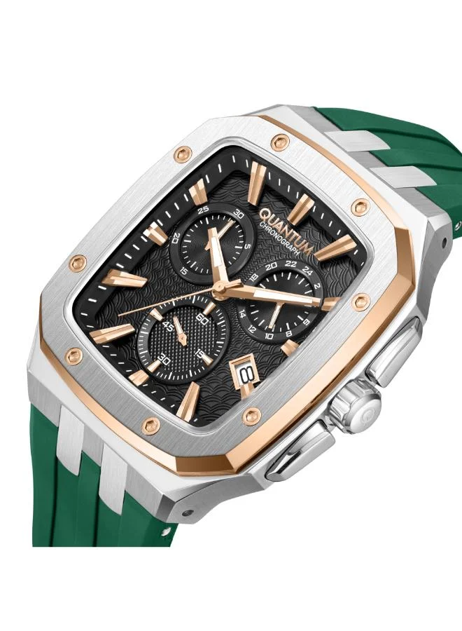 Quantum Men's Silicone Chronograph Watch HNG1033.567 - 44 mm