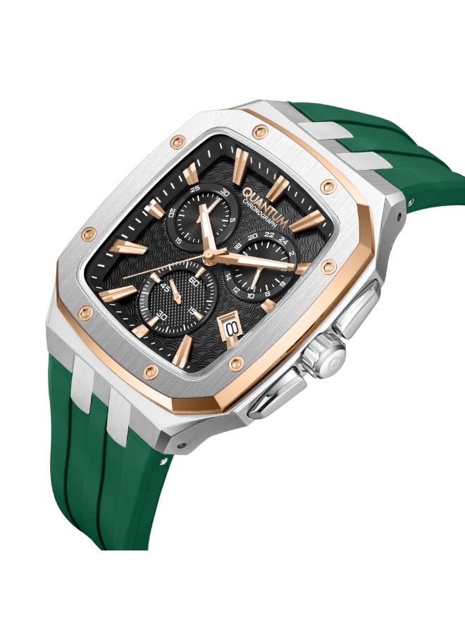 Quantum Men's Silicone Chronograph Watch HNG1033.567 - 44 mm