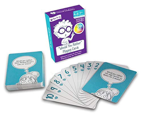 Open The Joy Would You Rather Card Game for Kids 54 Conversation Starters Cards of Silly Dilemmas Questions Travel Card Game for Children Age 46 - Image 1