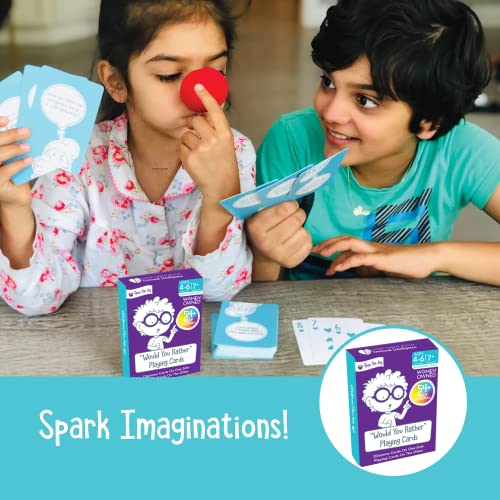 Open The Joy Would You Rather Card Game for Kids 54 Conversation Starters Cards of Silly Dilemmas Questions Travel Card Game for Children Age 46 - Image 5
