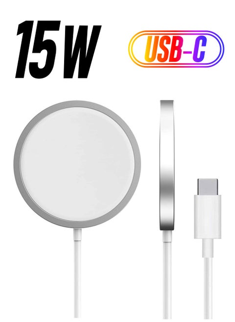 Magnetic Wireless Charger for Magsafe Charger, 15W Max Fast Wireless Charging Pad with USB C Port Only Compatible with iPhone 12 and 13 Serious Magsafe