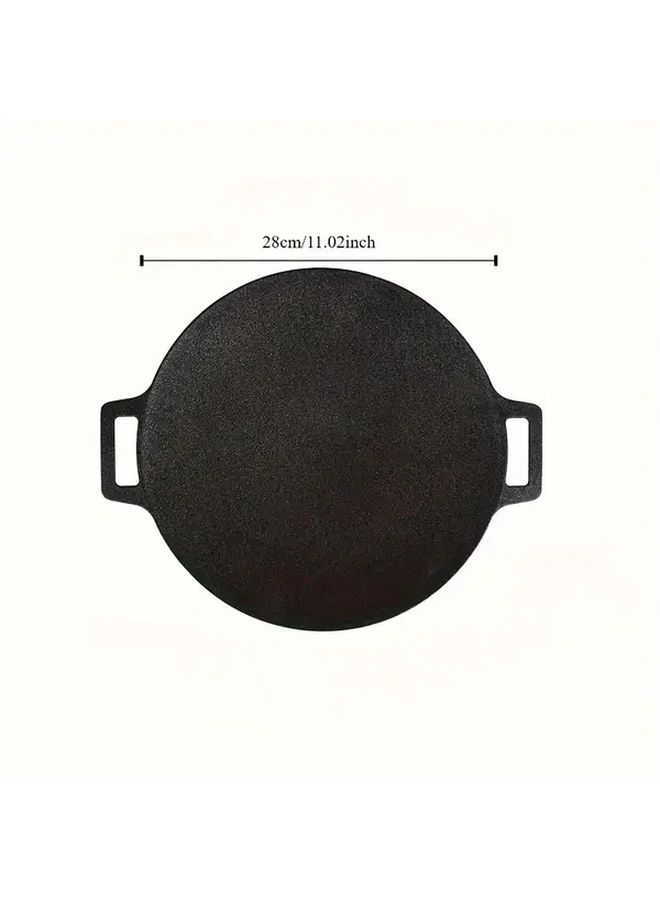 Cast Iron Grill Pan For BBQ Non Stick Korean Barbecue Plate With Integrated Handles Hand Wash Only Suitable For Gas Open Fire Home And Outdoor Cooking Multipurpose With 6 Layer Coating 11 81 Inch - Image 5