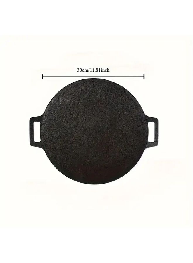 Cast Iron Grill Pan For BBQ Non Stick Korean Barbecue Plate With Integrated Handles Hand Wash Only Suitable For Gas Open Fire Home And Outdoor Cooking Multipurpose With 6 Layer Coating 11 81 Inch - Image 3
