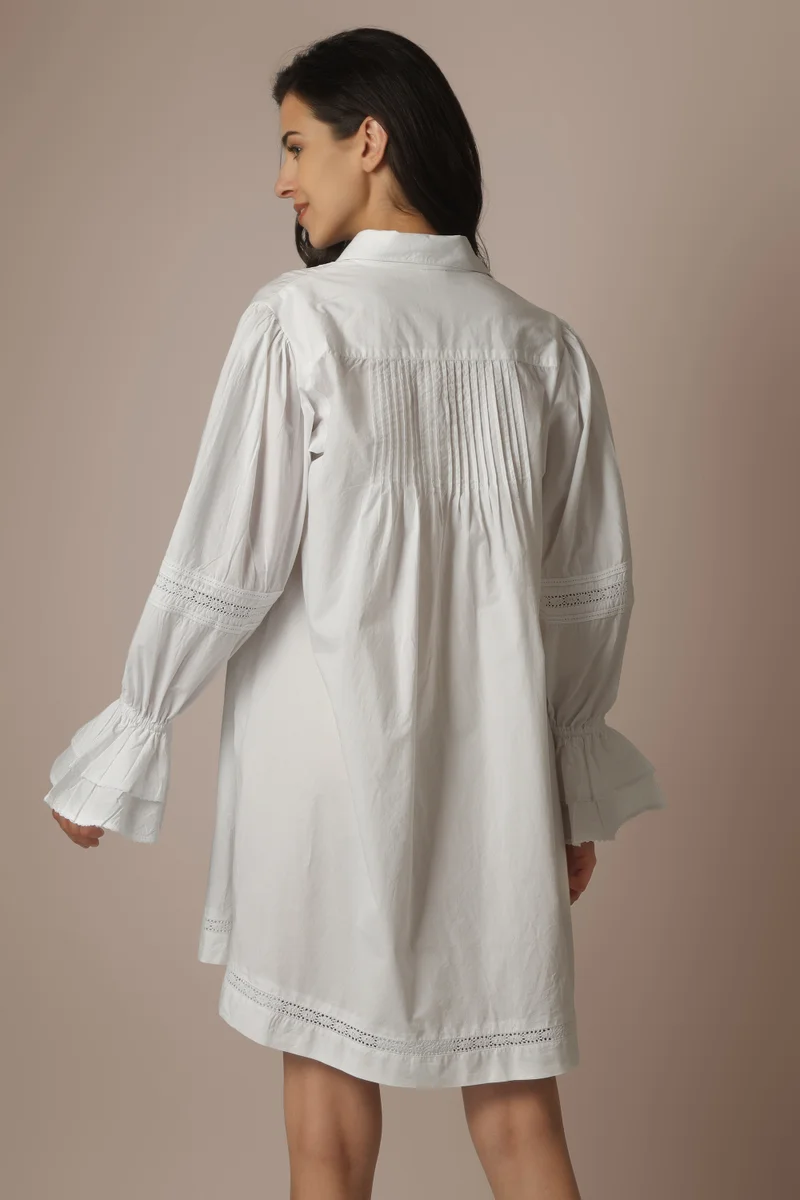 After Dark Emma, White Poplin Nightshirt vintage