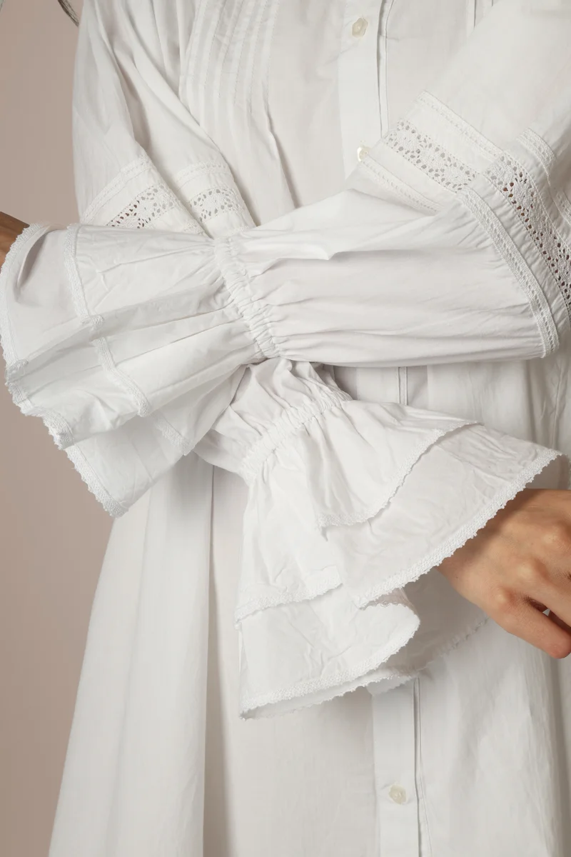 After Dark Emma, White Poplin Nightshirt vintage