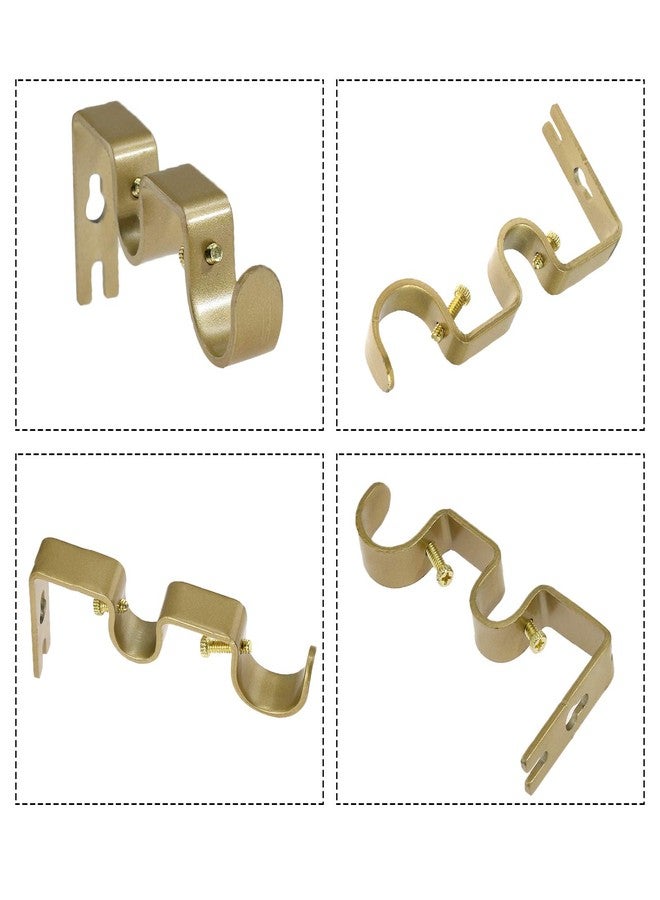 Augiimor 3PCS Gold Curtain Rod Bracket, Heavy Duty Double Curtain Rod Hanging Brackets Wall Mount, Drapery Rod Bracket, Adjustable Curtain Rod Holders for Window, Home Curtain Rods (Gold) - Image 5