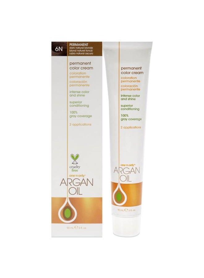 One N Only One N' Only Permanent Hair Color - Permanent Hair Dye Made with Argan Oil - Delivers Rich, Accurate Tones with Gray Coverage - Improves Moisture & Elasticity - 6N Dark Natural Blonde (3 oz) - Image 1