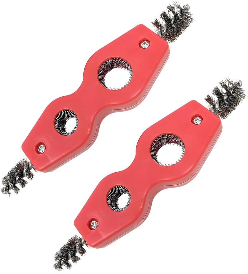 BELOMI 2PCS Car Battery Terminal Cleaning Brush, 4 in 1 Rustproof Battery Cleaner Tool with Steel Wire, Auto Universal Interior and Exterior Battery Terminals Machine Parts（Red） - Image 1