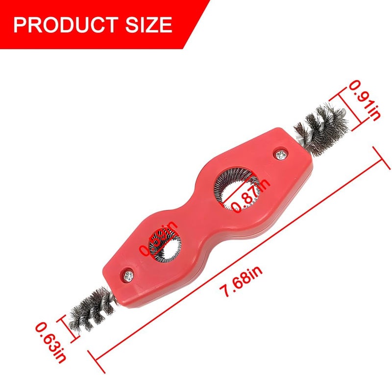 BELOMI 2PCS Car Battery Terminal Cleaning Brush, 4 in 1 Rustproof Battery Cleaner Tool with Steel Wire, Auto Universal Interior and Exterior Battery Terminals Machine Parts（Red） - Image 2