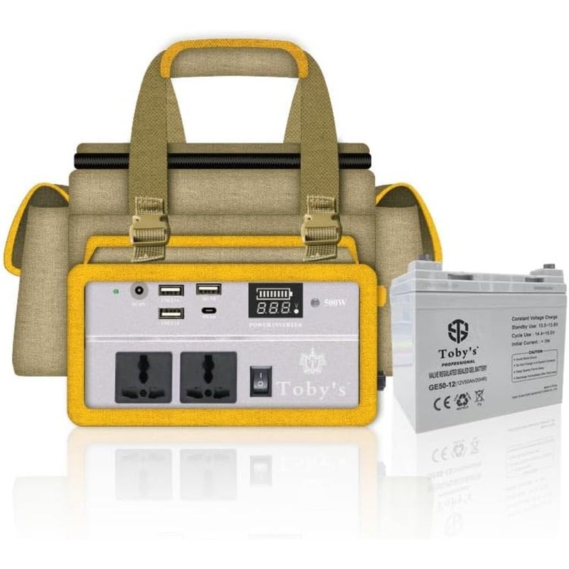 Camping power inverter: 220V, 50A, 50000mAh rechargeable battery, durable black ABS housing, ultra-portable for outdoor use - Image 5