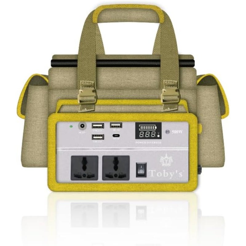 Camping power inverter: 220V, 50A, 50000mAh rechargeable battery, durable black ABS housing, ultra-portable for outdoor use - Image 2