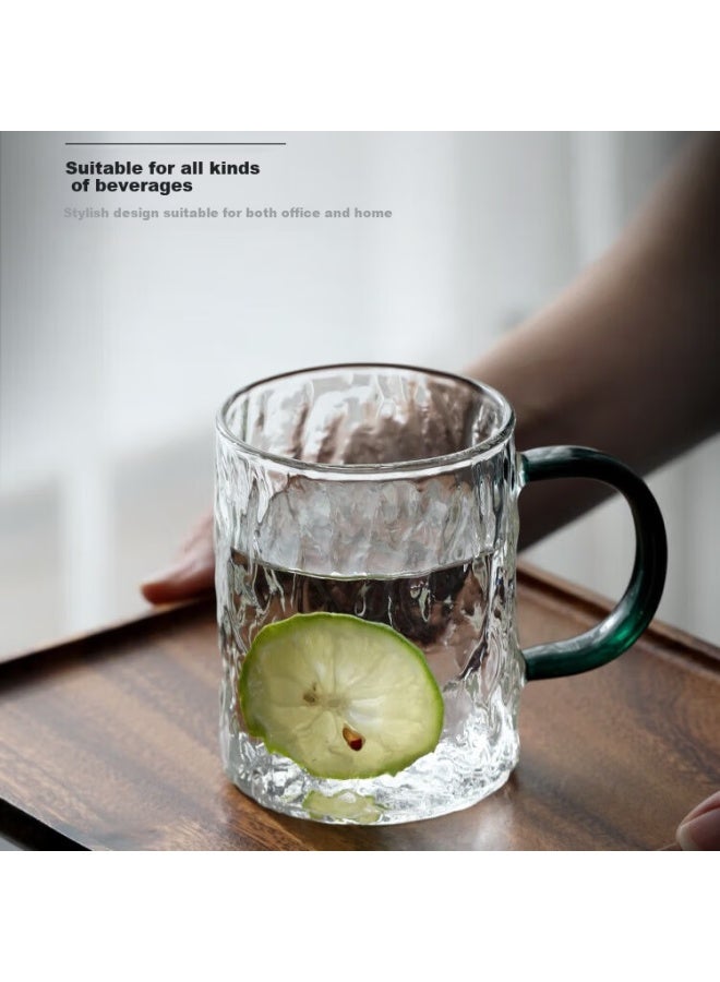 Weimingnuo Glass Water Cup, Home Use, Men's Tea Cup, Glacier Pattern Mug With Handle, Coffee Cup, Tree Pattern Cup, 300ml - Image 4