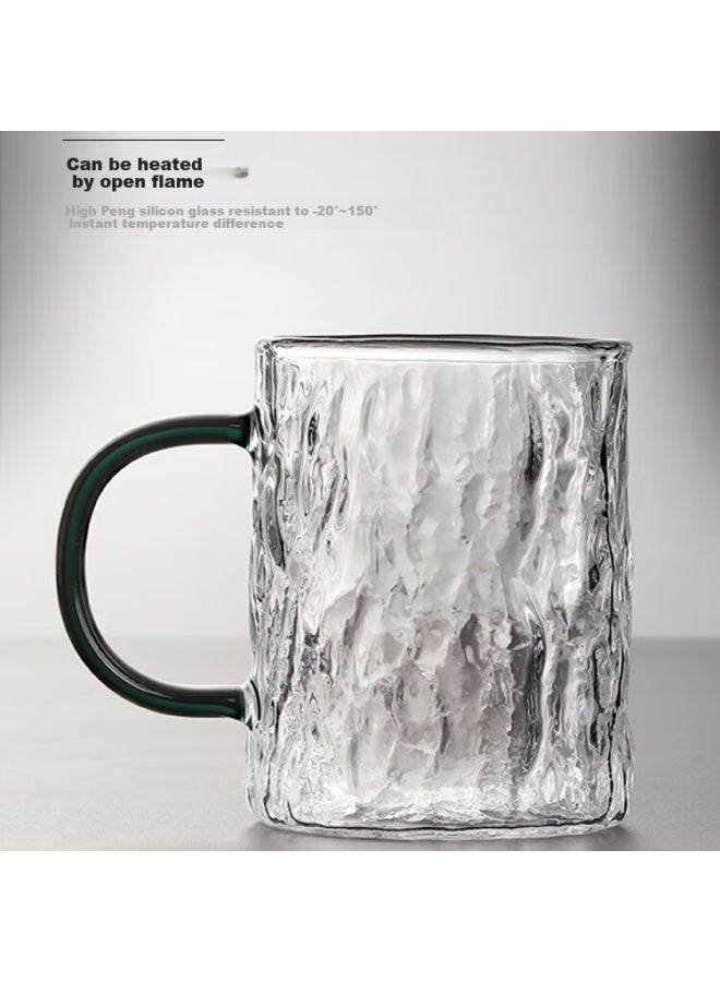 Weimingnuo Glass Water Cup, Home Use, Men's Tea Cup, Glacier Pattern Mug With Handle, Coffee Cup, Tree Pattern Cup, 300ml - Image 2