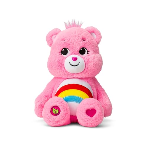 Care Bears 14 Cheer Bear Plushie Medium Size Pink Plushie for Ages 4 Perfect Stuffed Animal Holiday Birthday Gift Super Soft and Cuddly Good For Girls and Boys Employees Collectors - Image 1