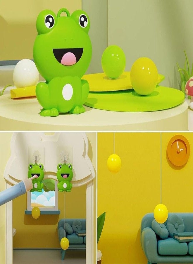 DAONPHARI Portable Indoor Hanging Table Tennis with Balls Interaction Birthday Frog Five Ball Hanging Table Tennis Paddles Exerciser Door Frame Random Color Bat - Image 5