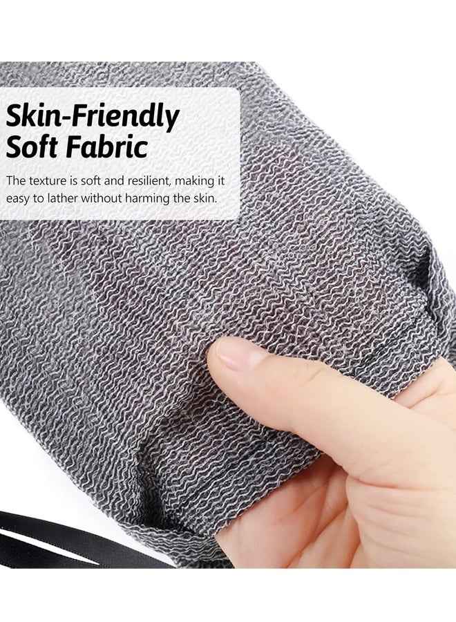 3PCS Grey Exfoliating Mesh Soap Saver Pouch Travel Bar Soap Bag Body Foam Scrubber For Shower - Image 4