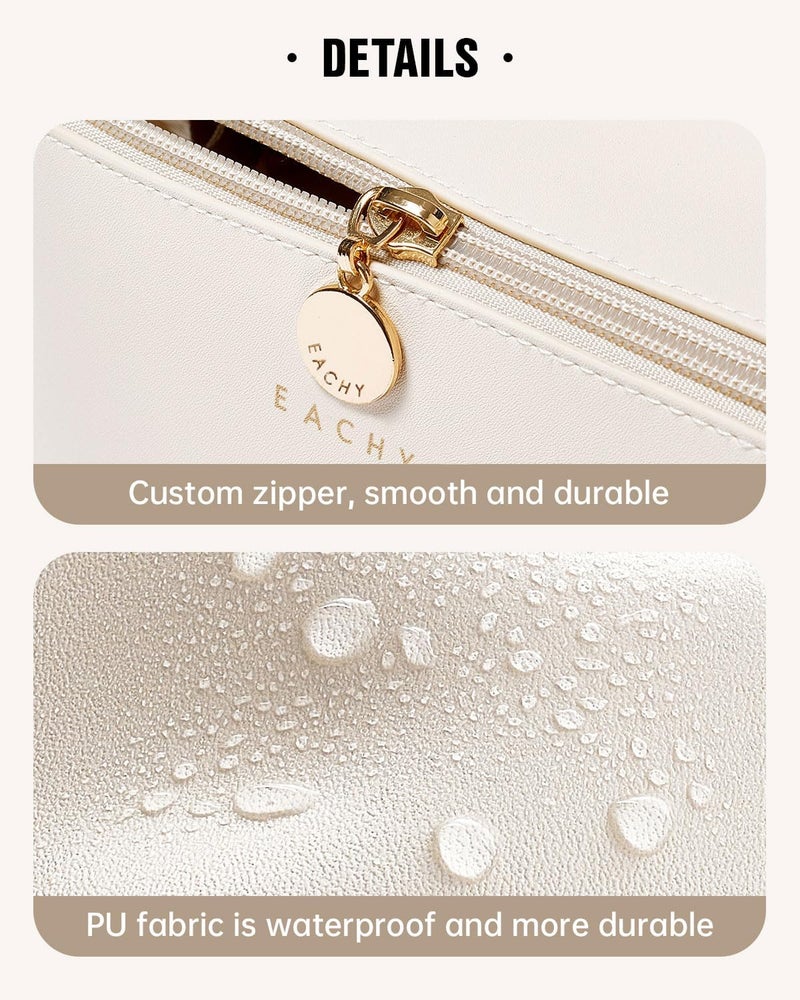 EACHY Travel Makeup Bag,Large Capacity Cosmetic Bags for Women,Waterproof Portable Pouch Open Flat Toiletry Bag Pattern Makeup Bag - Image 5