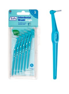 Tepe TEPE Interdental Brush Angle, Angled Dental Brush for Teeth Cleaning, Pack of 6, 0.6 mm, Medium Gaps, Blue, Size 3  - Image 1
