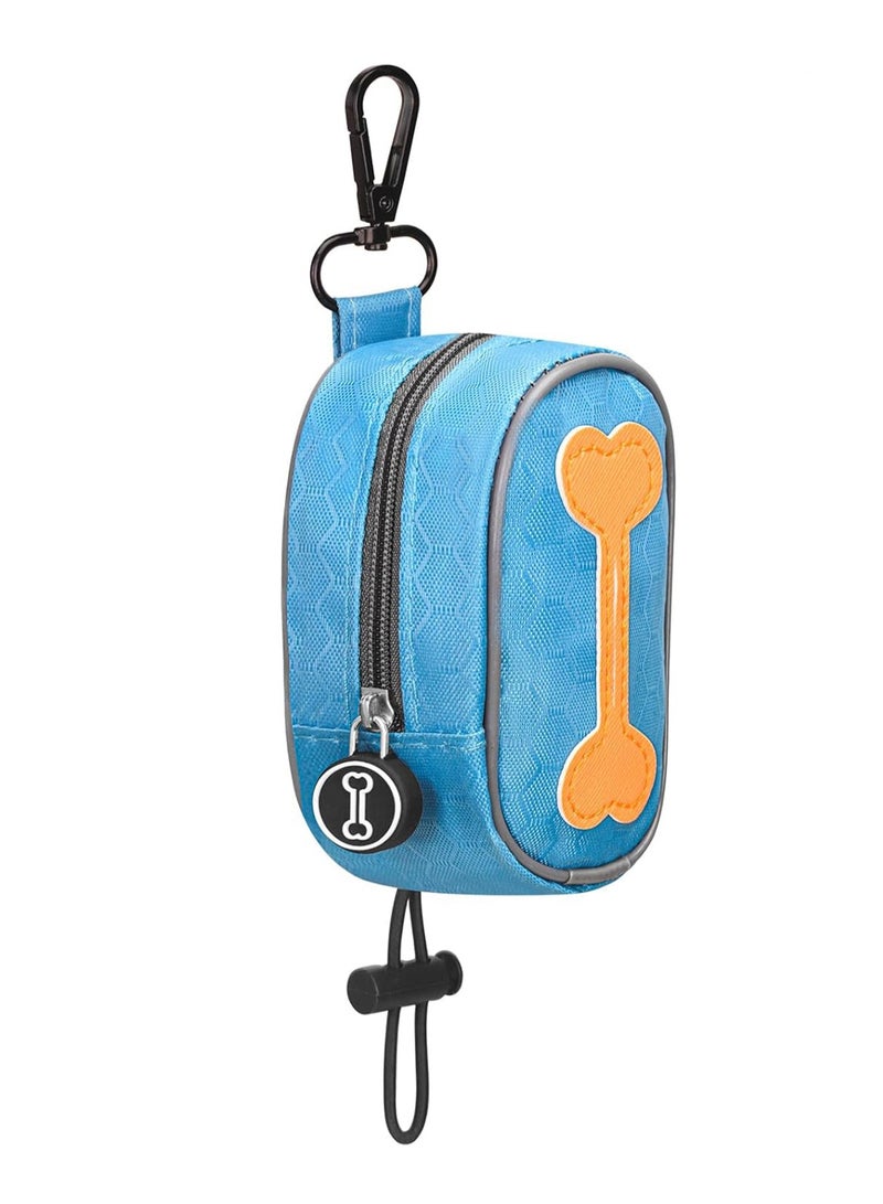 Fashion Printed Dog Poop Bags, Pet Waste Bag Organizer - Dog Poop Bag Dispenser and Leash Holder, Medium (Blue) - Image 1