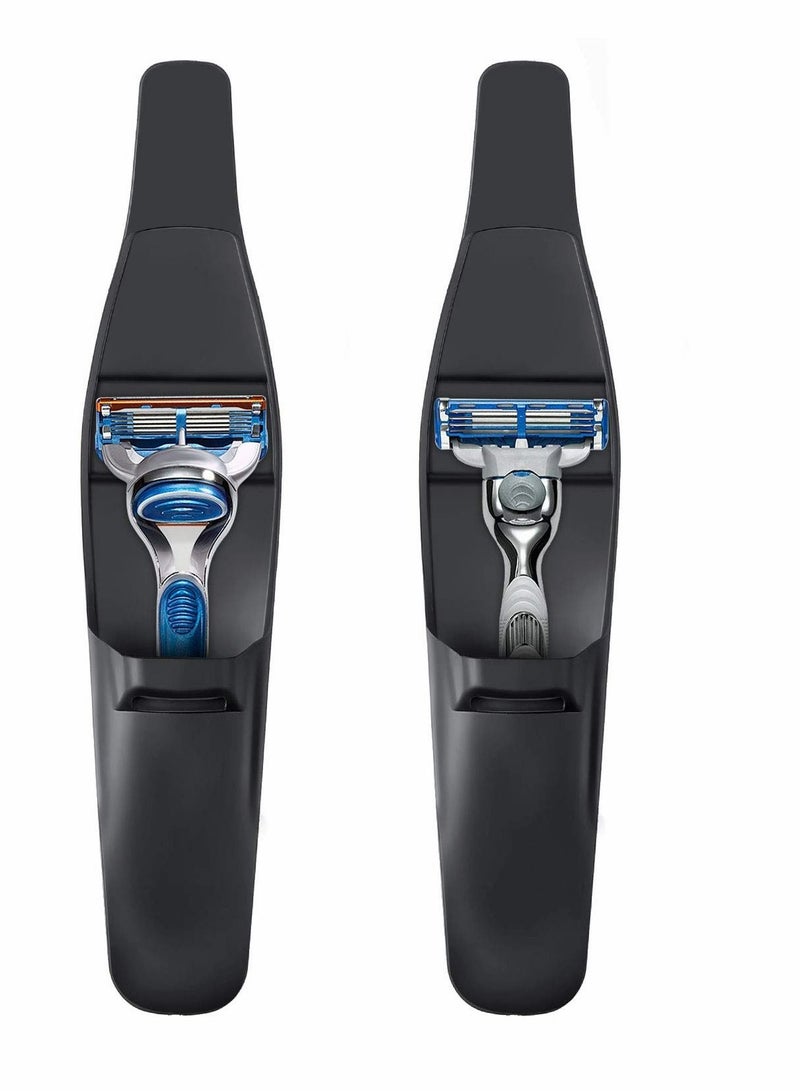 الأزرق جي دبليو Razor Cases, Portable Silicone Holder Case, Soft Shaver Cover Bag, Protector Waterproof Travel Carrying for Manual Compatible with Gillette, 2 Packs - Image 5