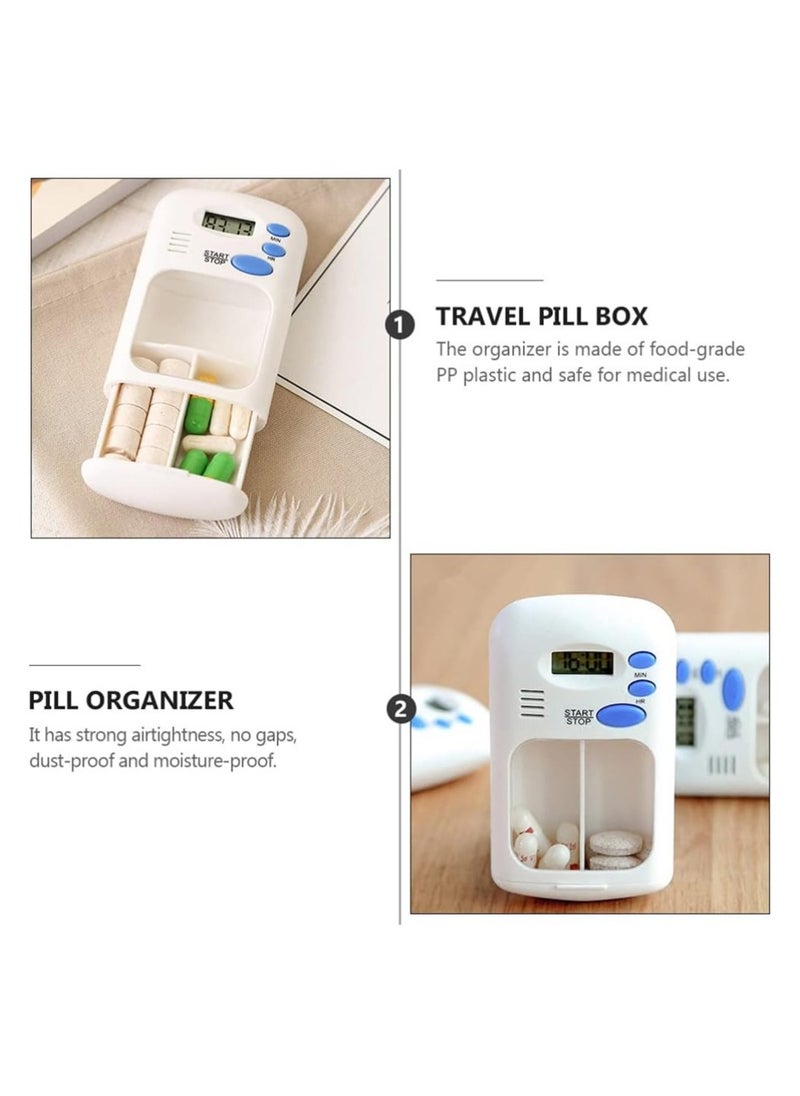 Generic - 1pc Pill Box Automatic Electronic Organizer Case Alarm Reminder Digital Pill Reminder Pill Reminder Case Medicine Kit for Traveling Pill Reminder Organizer Pp Pocket Container - Image 1