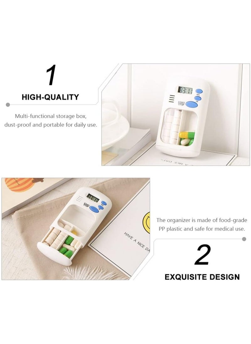 Generic - 1pc Pill Box Automatic Electronic Organizer Case Alarm Reminder Digital Pill Reminder Pill Reminder Case Medicine Kit for Traveling Pill Reminder Organizer Pp Pocket Container - Image 1