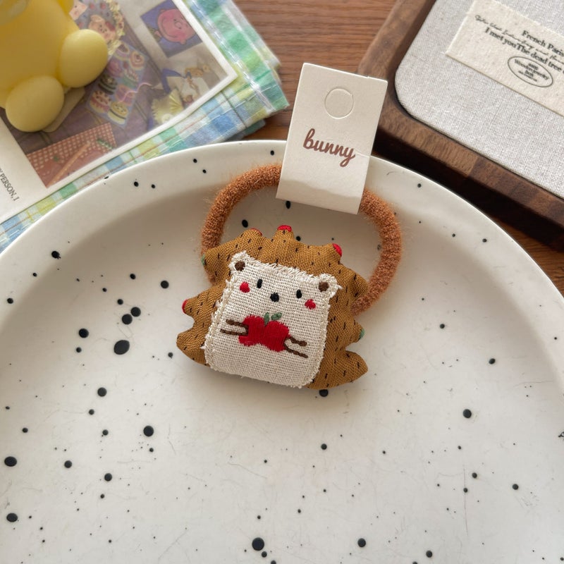 إسكدنيا Cute Cartoon Bear Bunny Kids Hair Ties Sweet Versatile Small Hedgehog Hair Ring