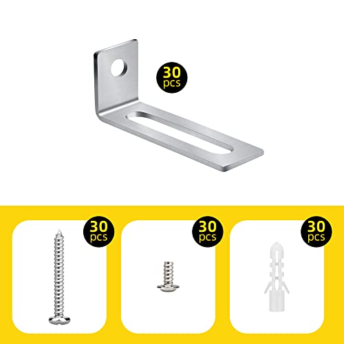 Wehhbtye 30 Set White Board Mounting Hardware,Whiteboard Hanging Brackets, White Board Installation Kit Includes Hanger Supports, Screws and Expansion Tube for Hanging Whiteboard Office Supplies (38*16*12mm) - Image 3