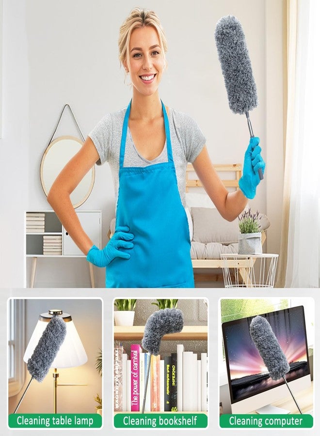 HTOOLPRO 2 Pack Microfiber Feather Duster for Cleaning, Hand Washable Dusters with Extendable Pole, Cleaning Tools for Office, Car, Window, Furniture, Ceiling Fan - Image 4