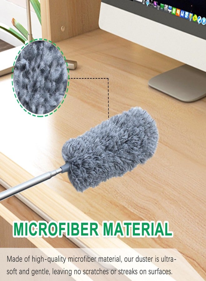 HTOOLPRO 2 Pack Microfiber Feather Duster for Cleaning, Hand Washable Dusters with Extendable Pole, Cleaning Tools for Office, Car, Window, Furniture, Ceiling Fan - Image 5